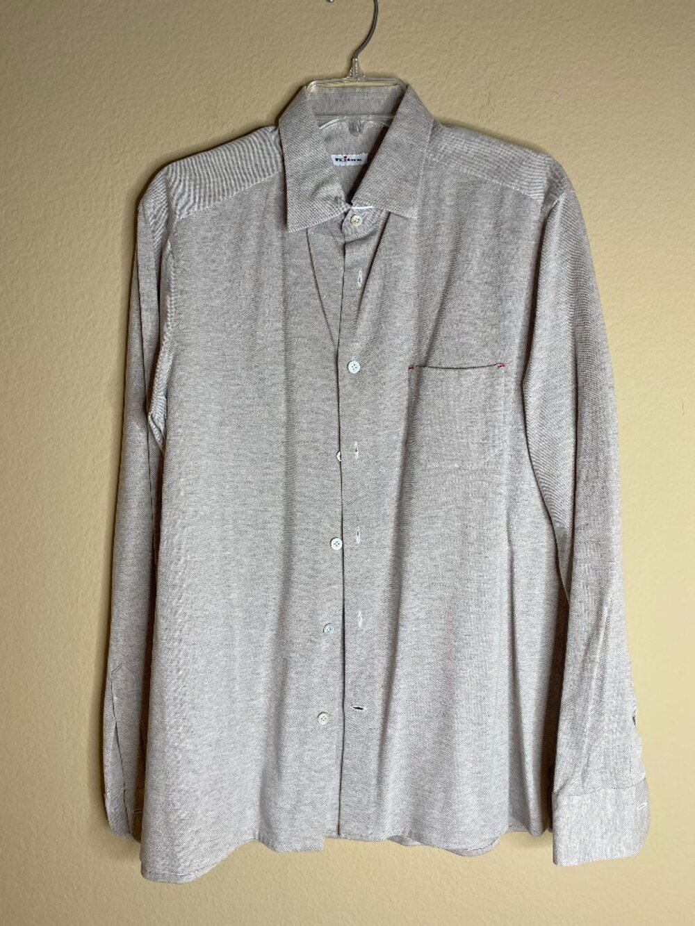kiton beige tan dress shirt